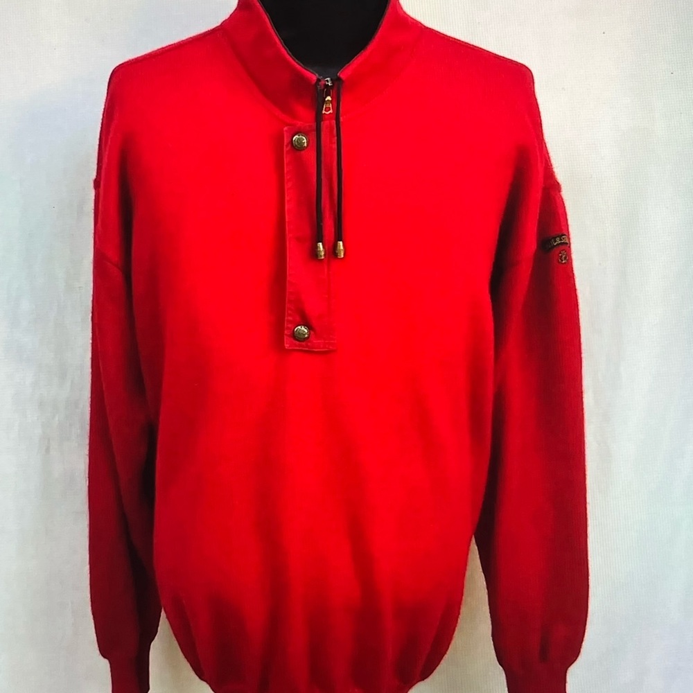 Paul & Shark Yachting Bretagne Pure Wool Mock Neck Jumper Sweater 2XL.